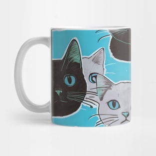 Black And White Cats Pattern Mug